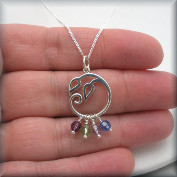 Mothers Birthstone Family Tree Necklace Sterling Silver – Bonny