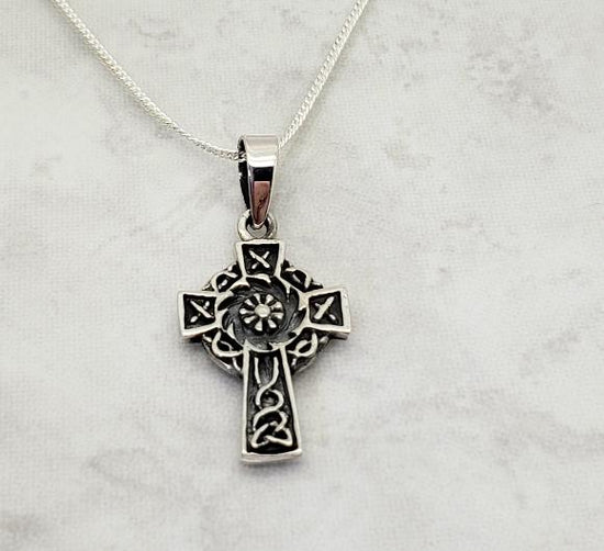 Small Celtic Cross Necklace - Sterling Silver