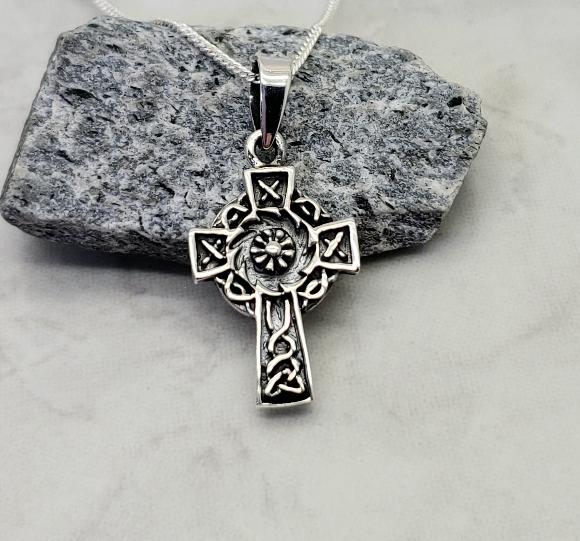 Small Celtic Cross Necklace - Sterling Silver