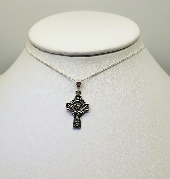 Small Celtic Cross Necklace - Sterling Silver