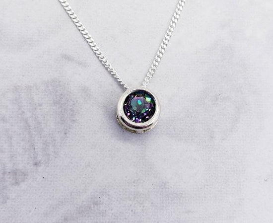 Mystic Topaz Slider Necklace - Gemstone Necklace