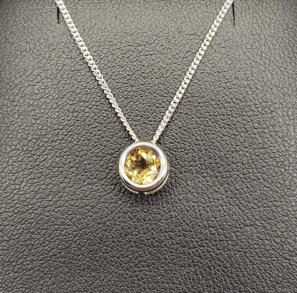 Golden Citrine Slider Necklace - November Birthstone