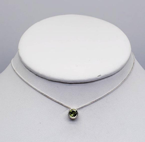 Peridot Slider Necklace - August Birthstone