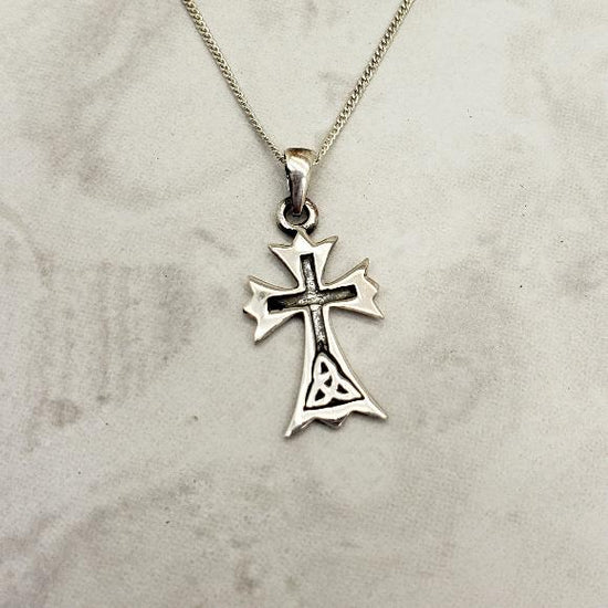 Celtic Cross Trinity Knot Necklace - Religious Jewelry