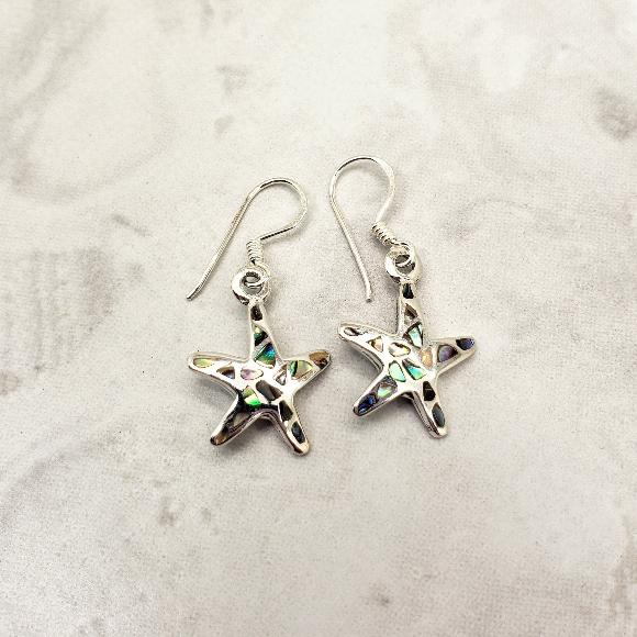 Abalone Starfish Earrings - Sterling Silver