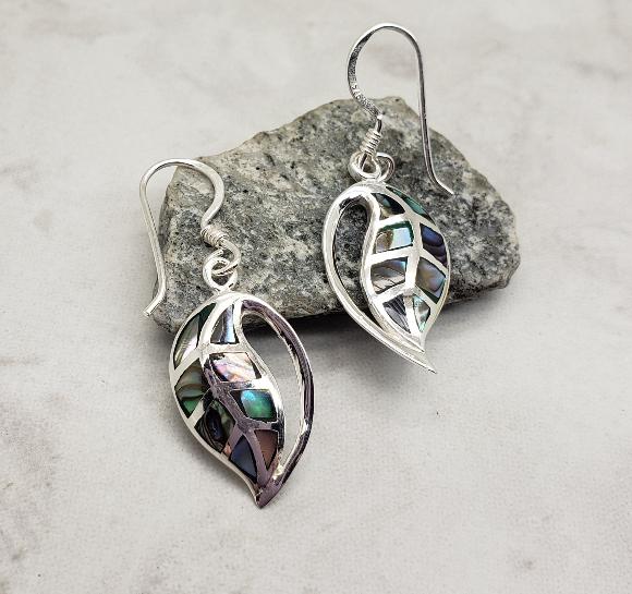 Abalone Leaf Earrings