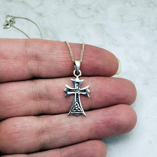 Celtic Cross Trinity Knot Necklace - Religious Jewelry