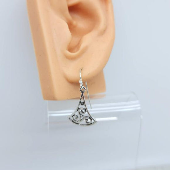 Sterling Silver Triskele Earrings