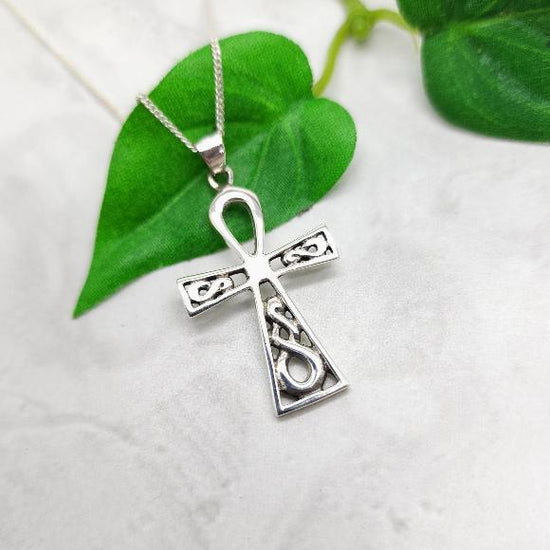 Infinity Cross Necklace - Sterling Silver Religous Jewelry