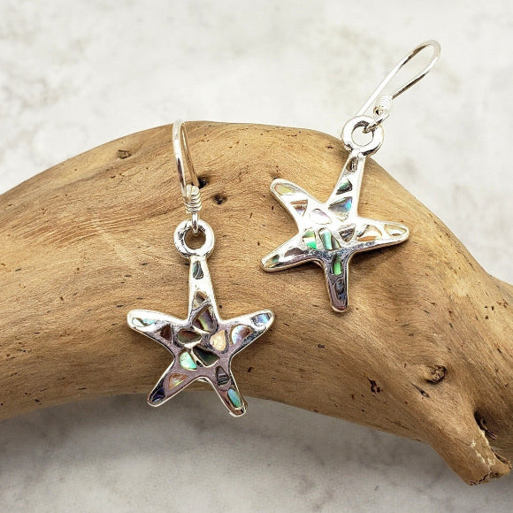 Abalone Starfish Earrings - Sterling Silver