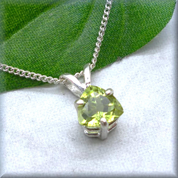 Trillion Cut Peridot Necklace - August Birthstone