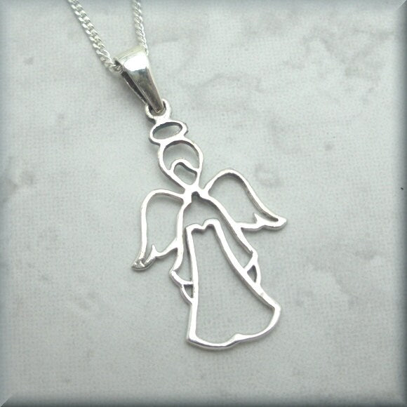 Angel Friendship Protection Necklace - Sterling Silver