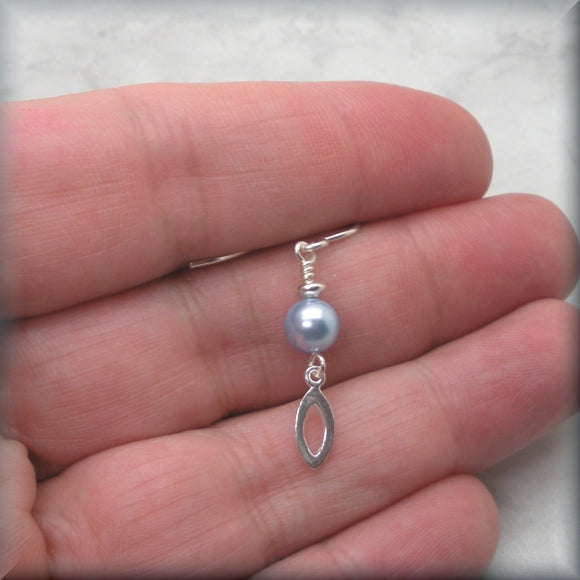 Swarovski light blue earrings in sterling silver