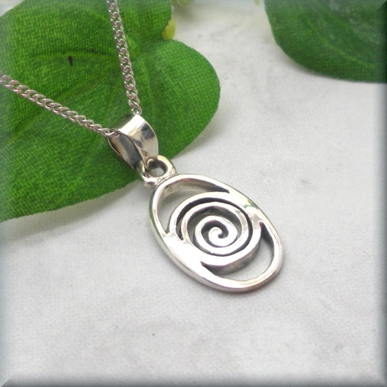925 sterling silver Celtic spiral knot necklace