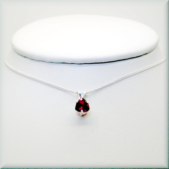 sterling silver ruby necklace