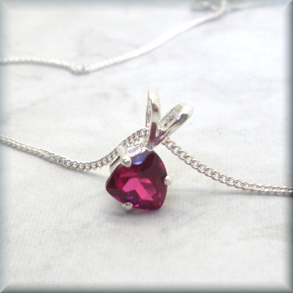 trillion cut ruby pendant