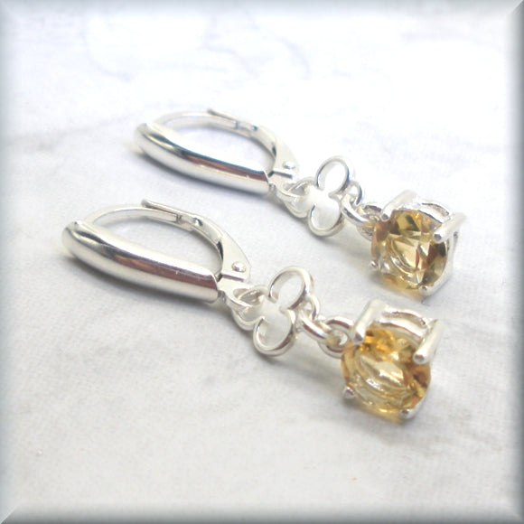 Citrine Earrings with Sterling Silver Accent
