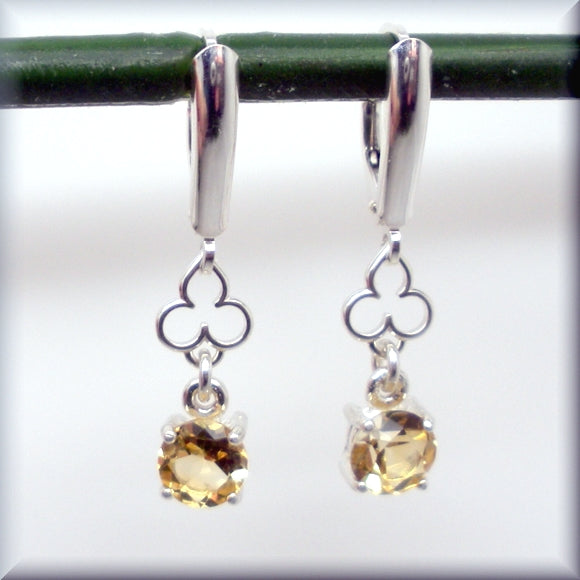 
                  
                    Golden Citrine Earrings with Shield Leverbacks
                  
                