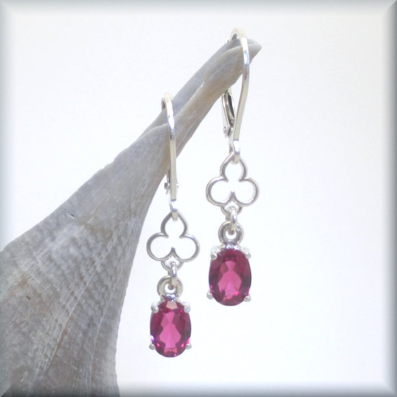 oval ruby gemstone earrings