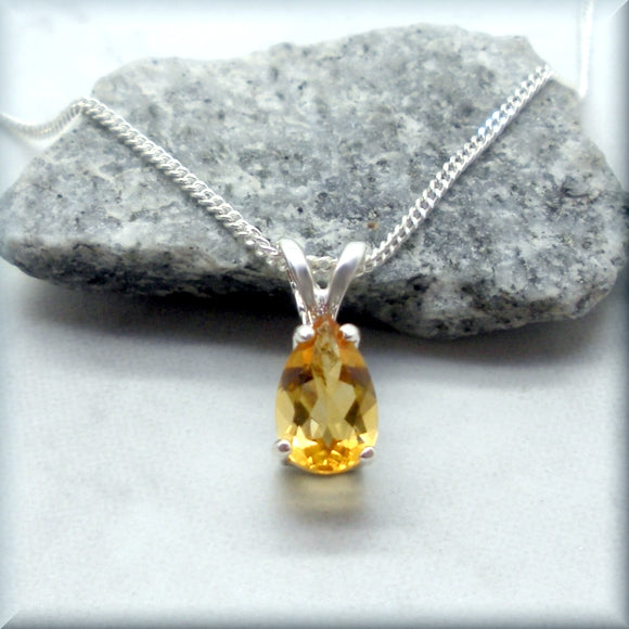 faceted citrine gemstone necklace