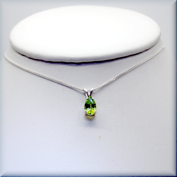 
                  
                    Pear cut peridot necklace
                  
                