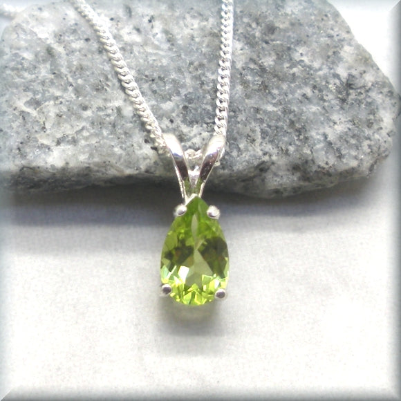 Peridot pendant on sterling silver chain