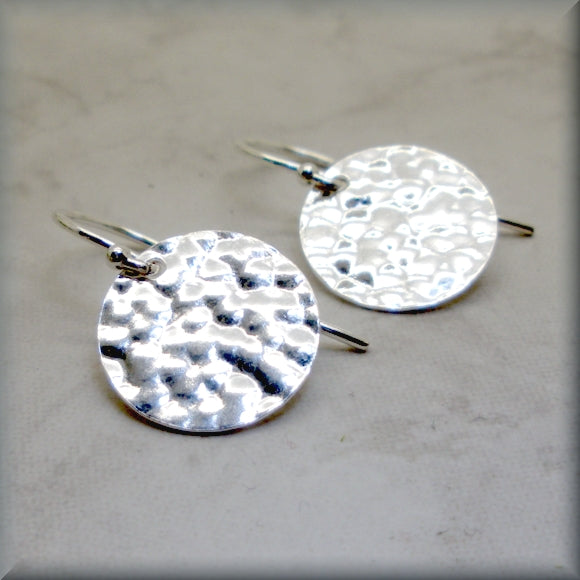 
                  
                    Hammered Circle Earring - Round Disc Earrings - Sterling Silver - Bonny Jewelry
                  
                