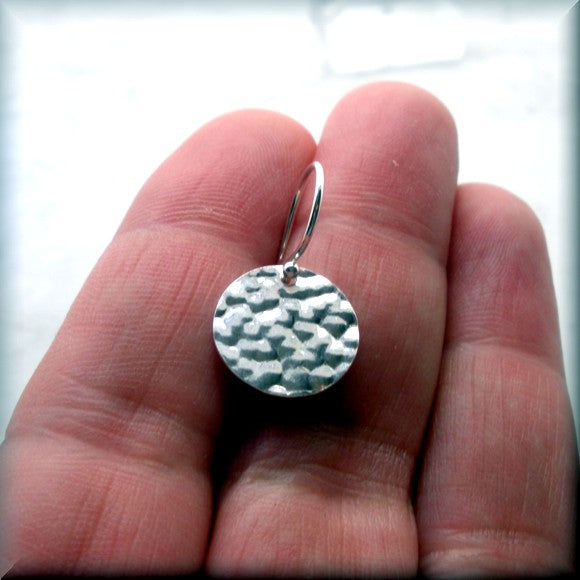 
                  
                    Hammered Circle Earring - Round Disc Earrings - Sterling Silver - Bonny Jewelry
                  
                