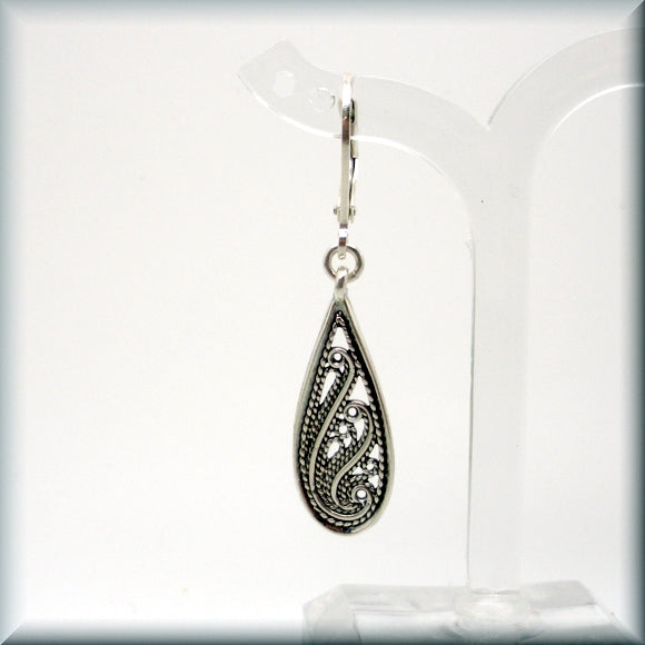 Swirl Filigree Earrings - Sterling Silver - Romantic Earrings - Bonny Jewelry