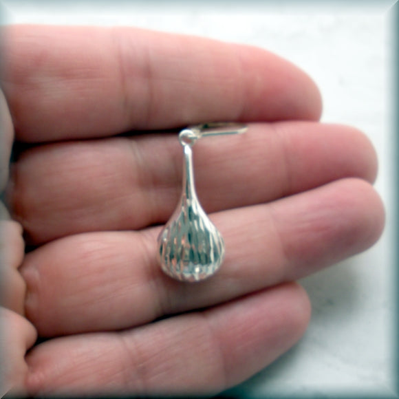 Diamond Cut Teardrop Earrings - Dangles - Sterling Silver - Bonny Jewelry