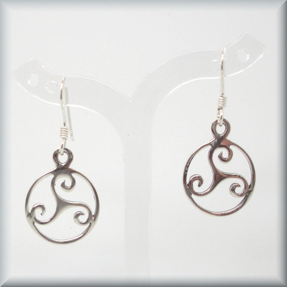 Celtic knot triskele earrings in sterling silver