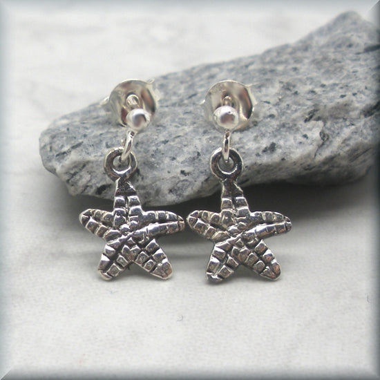 sterling silver starfish earrings