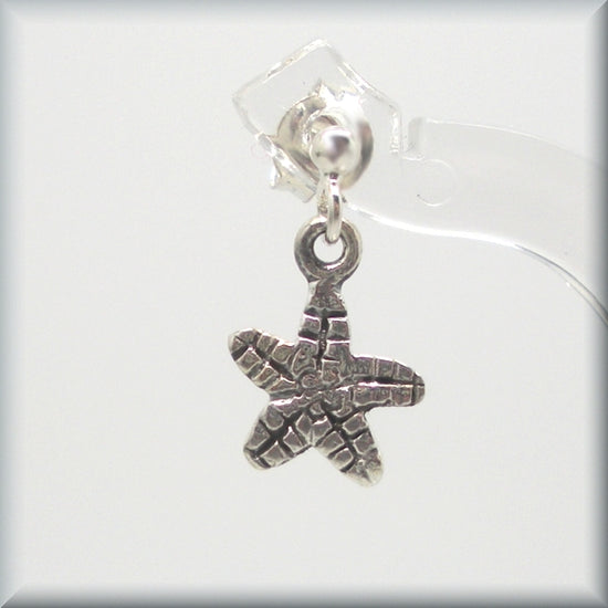 sterling silver starfish post earrings