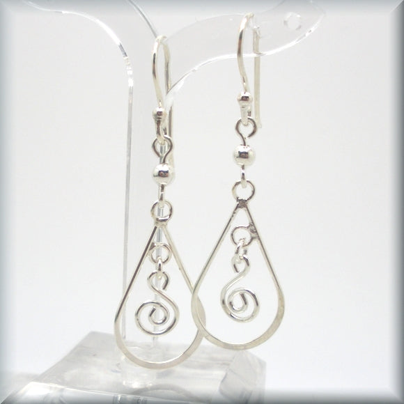swirling sterling silver earrings