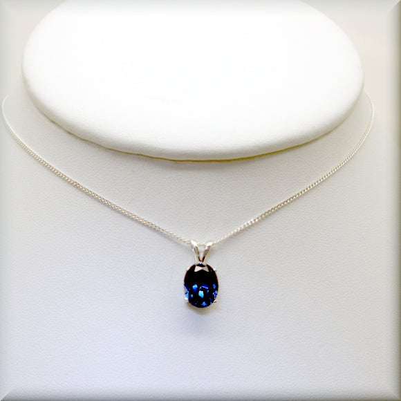 
                  
                    Blue Sapphire Necklace - Oval Blue Sapphire - September Birthstone - Bonny Jewelry
                  
                