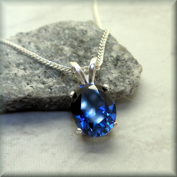 
                  
                    Blue Sapphire Necklace - Oval Blue Sapphire - September Birthstone - Bonny Jewelry
                  
                