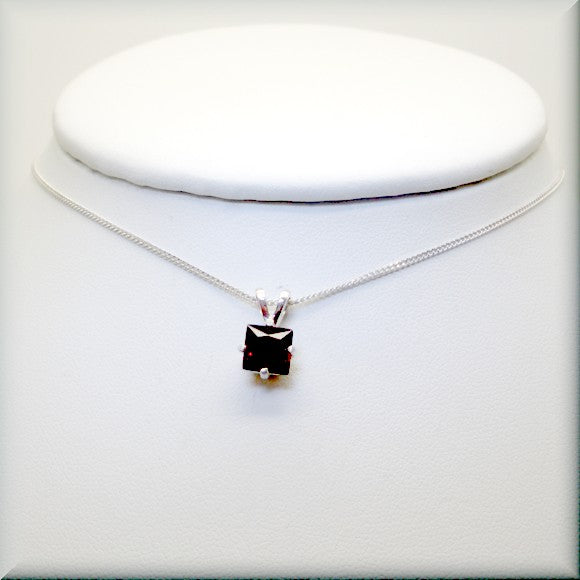 
                  
                    square garnet pendant on sterling silver chain by Bonny Jewelry
                  
                