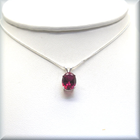 Ruby necklace with 925 sterling silver chain