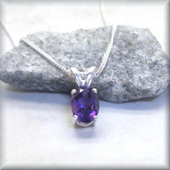 african amethyst pendant on sterling silver chain