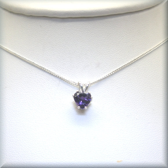 February birthstone necklace on display bust
