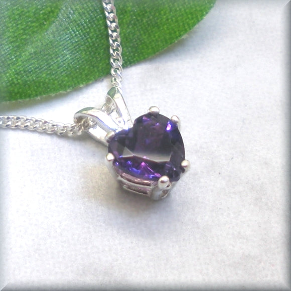 Faceted heart amethyst necklace
