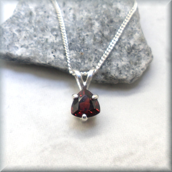 
                  
                    Trillion cut garnet necklace in sterling silver
                  
                