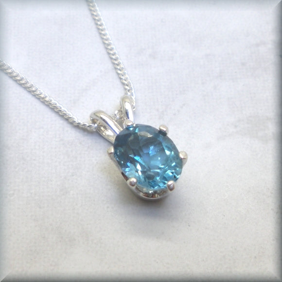 London blue topaz gemstone necklace