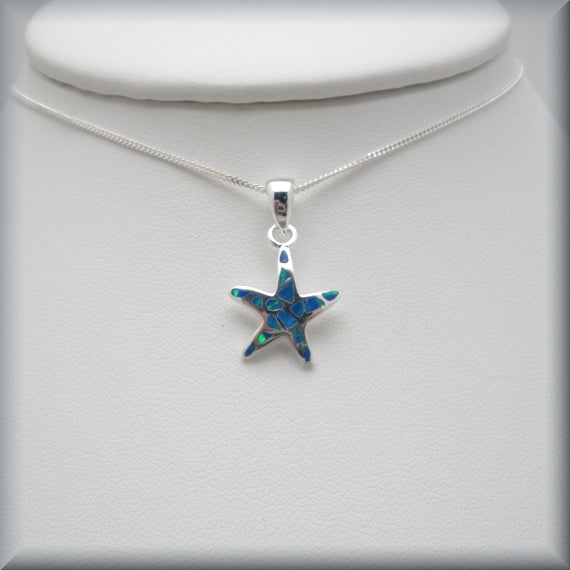 
                  
                    Blue Opal Starfish Necklace - Beach Jewelry -Sterling Silver - Bonny Jewelry
                  
                
