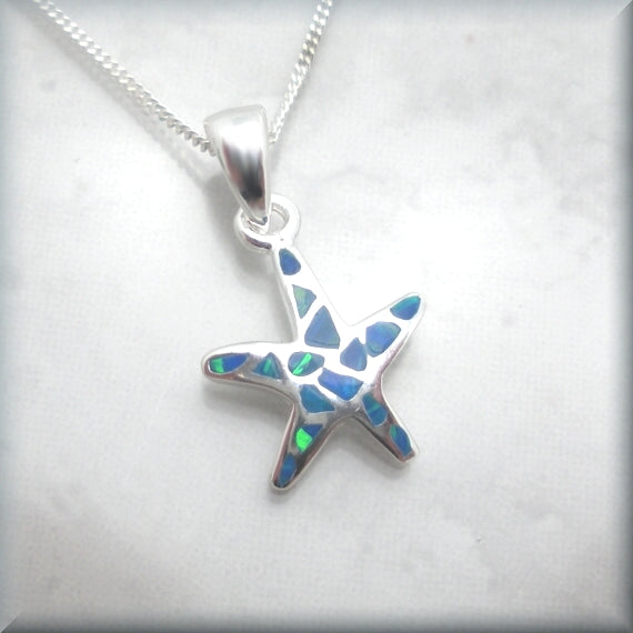 
                  
                    Blue Opal Starfish Necklace - Beach Jewelry -Sterling Silver - Bonny Jewelry
                  
                