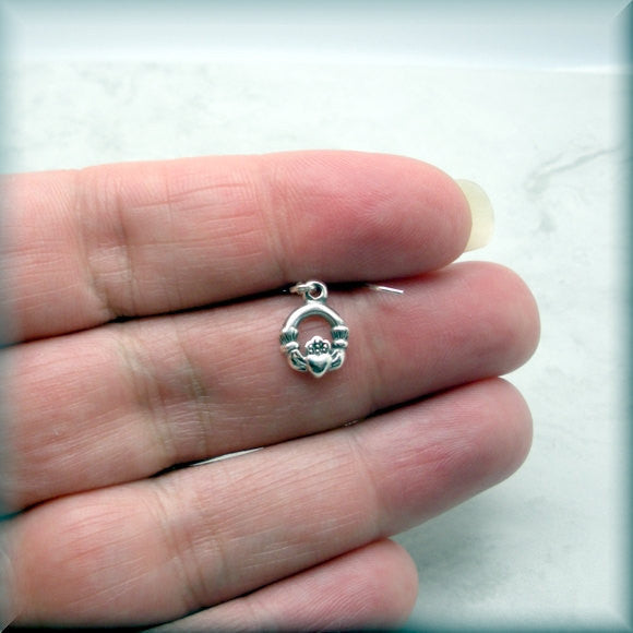 Tiny Celtic Claddagh Earrings - Bonny Jewelry