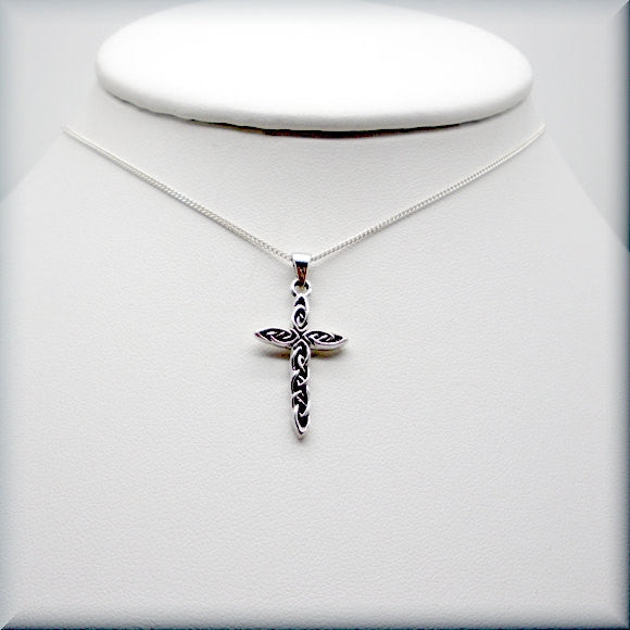 
                  
                    Interwoven Silver Cross Necklace - Religious Jewelry - Bonny Jewelry
                  
                