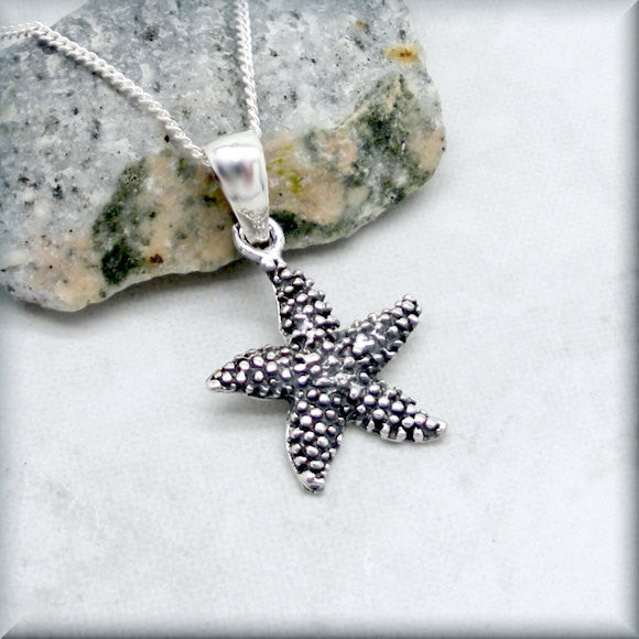 Silver Starfish Necklace - Beach Jewelry