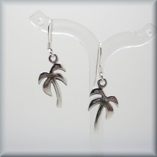 Beach Palm Tree Tropical Earrings - Sterling Silver - Bonny Jewelry