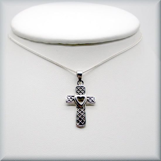 Spiritual Heart Cross Necklace - Faith Jewelry - Bonny Jewelry